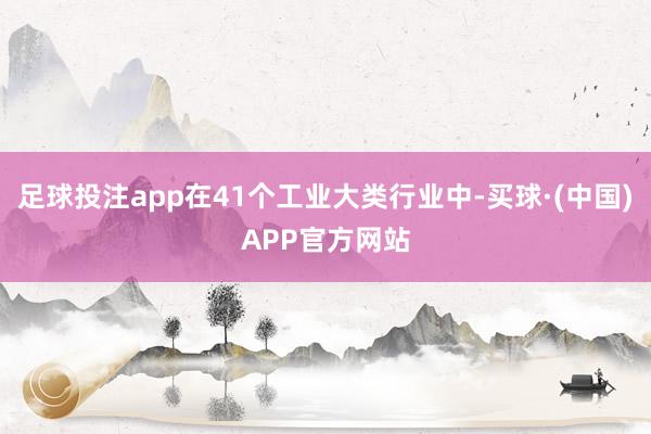 足球投注app在41个工业大类行业中-买球·(中国)APP官方网站