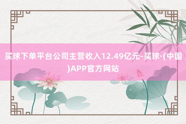买球下单平台公司主营收入12.49亿元-买球·(中国)APP官方网站