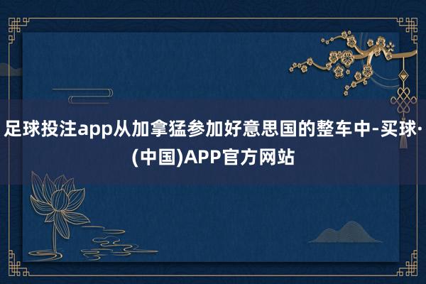 足球投注app从加拿猛参加好意思国的整车中-买球·(中国)APP官方网站