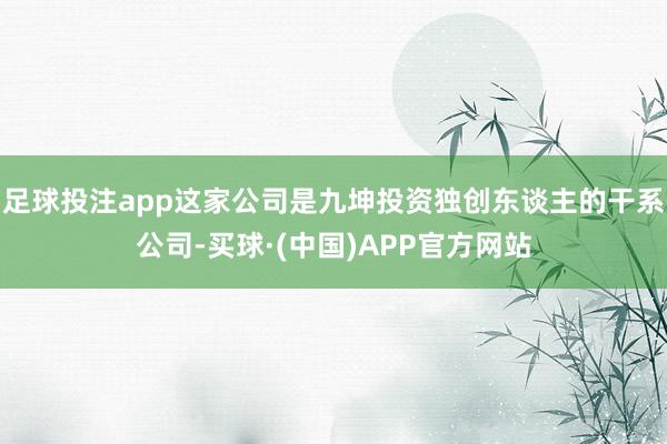 足球投注app这家公司是九坤投资独创东谈主的干系公司-买球·(中国)APP官方网站