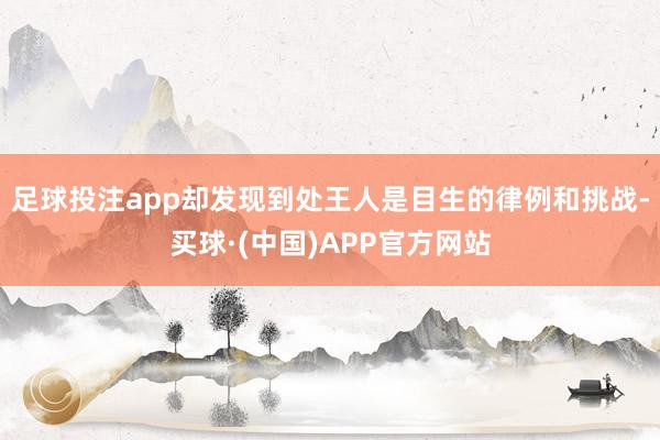 足球投注app却发现到处王人是目生的律例和挑战-买球·(中国)APP官方网站
