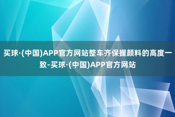 买球·(中国)APP官方网站整车齐保握颜料的高度一致-买球·(中国)APP官方网站
