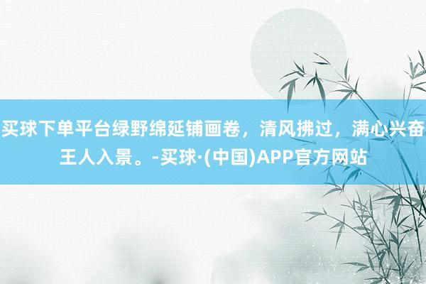 买球下单平台绿野绵延铺画卷，清风拂过，满心兴奋王人入景。-买球·(中国)APP官方网站