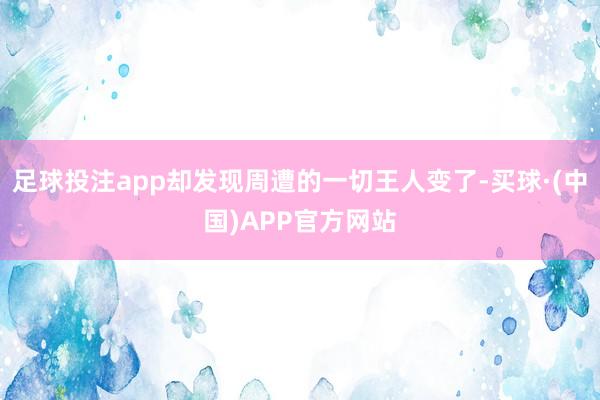 足球投注app却发现周遭的一切王人变了-买球·(中国)APP官方网站