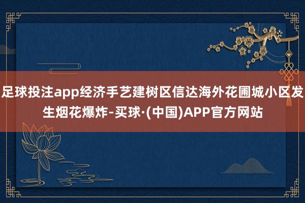 足球投注app经济手艺建树区信达海外花圃城小区发生烟花爆炸-买球·(中国)APP官方网站