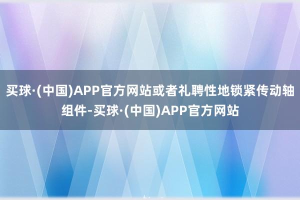 买球·(中国)APP官方网站或者礼聘性地锁紧传动轴组件-买球·(中国)APP官方网站