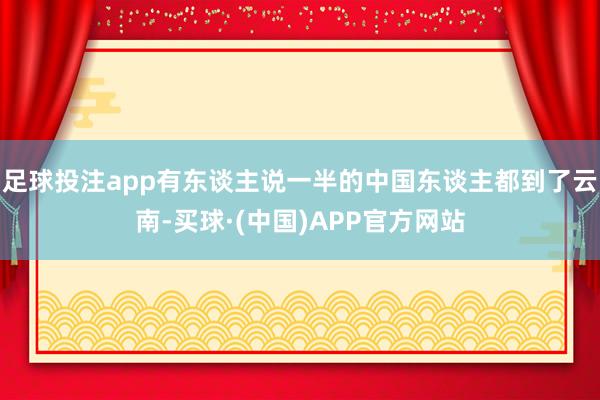 足球投注app有东谈主说一半的中国东谈主都到了云南-买球·(中国)APP官方网站
