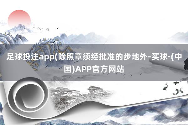 足球投注app(除照章须经批准的步地外-买球·(中国)APP官方网站