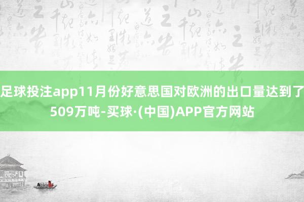 足球投注app11月份好意思国对欧洲的出口量达到了509万吨-买球·(中国)APP官方网站