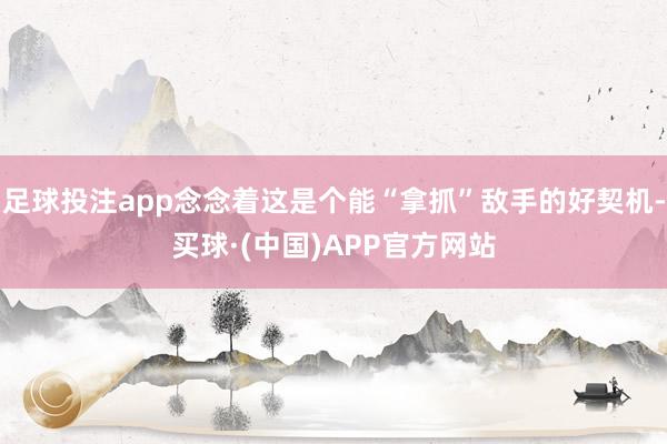 足球投注app念念着这是个能“拿抓”敌手的好契机-买球·(中国)APP官方网站