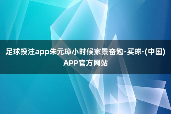 足球投注app朱元璋小时候家景奋勉-买球·(中国)APP官方网站