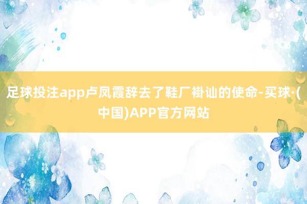 足球投注app卢凤霞辞去了鞋厂褂讪的使命-买球·(中国)APP官方网站