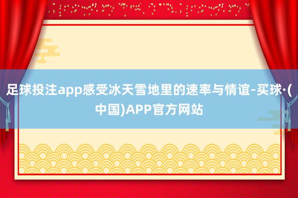 足球投注app感受冰天雪地里的速率与情谊-买球·(中国)APP官方网站