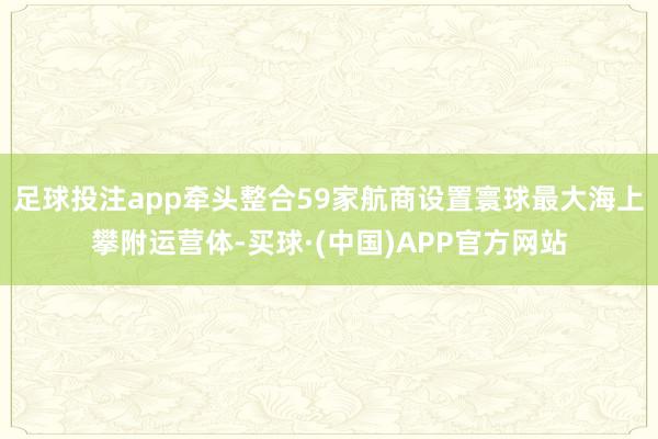 足球投注app牵头整合59家航商设置寰球最大海上攀附运营体-买球·(中国)APP官方网站