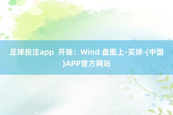 足球投注app　　  开端：Wind 　　盘面上-买球·(中国)APP官方网站