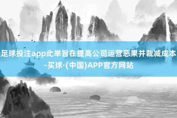 足球投注app此举旨在提高公司运营恶果并裁减成本-买球·(中国)APP官方网站