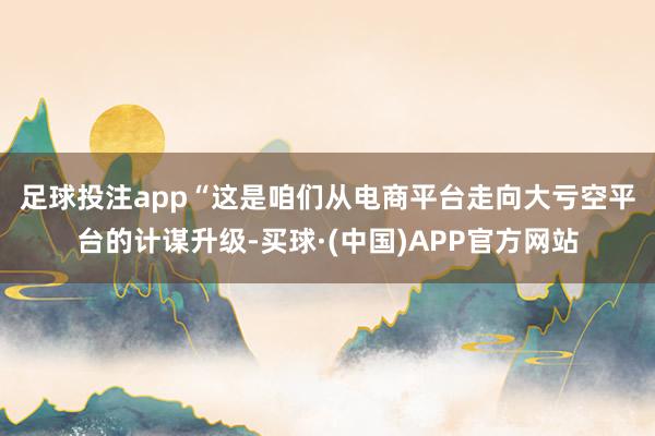 足球投注app　　“这是咱们从电商平台走向大亏空平台的计谋升级-买球·(中国)APP官方网站