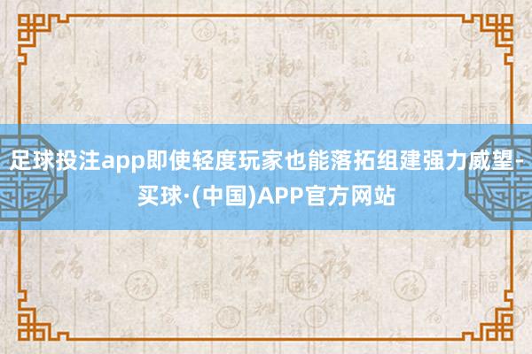 足球投注app即使轻度玩家也能落拓组建强力威望-买球·(中国)APP官方网站