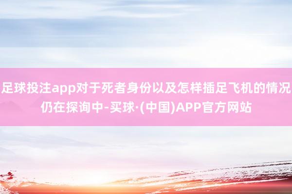 足球投注app对于死者身份以及怎样插足飞机的情况仍在探询中-买球·(中国)APP官方网站