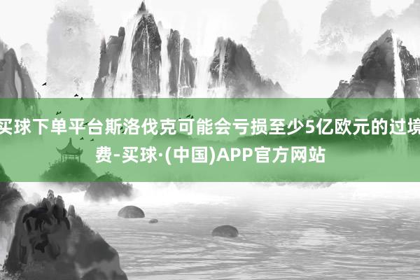 买球下单平台斯洛伐克可能会亏损至少5亿欧元的过境费-买球·(中国)APP官方网站