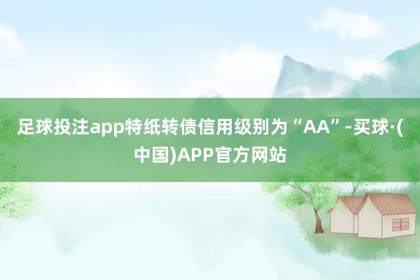 足球投注app特纸转债信用级别为“AA”-买球·(中国)APP官方网站