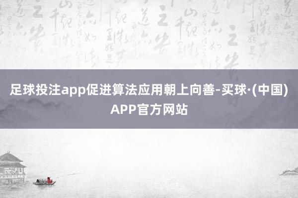 足球投注app促进算法应用朝上向善-买球·(中国)APP官方网站