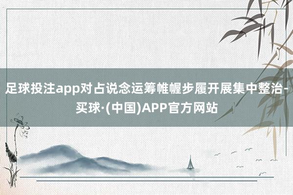 足球投注app对占说念运筹帷幄步履开展集中整治-买球·(中国)APP官方网站