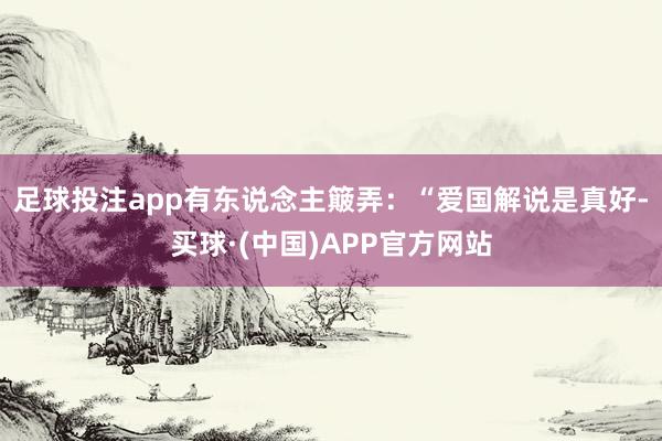 足球投注app有东说念主簸弄：“爱国解说是真好-买球·(中国)APP官方网站