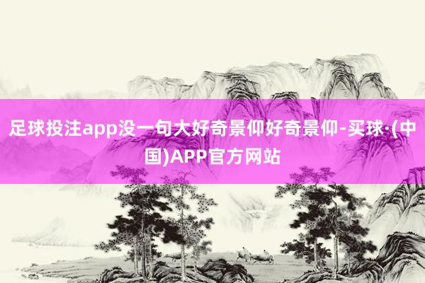 足球投注app没一句大好奇景仰好奇景仰-买球·(中国)APP官方网站