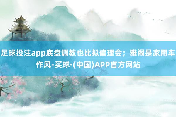 足球投注app底盘调教也比拟偏理会；雅阁是家用车作风-买球·(中国)APP官方网站