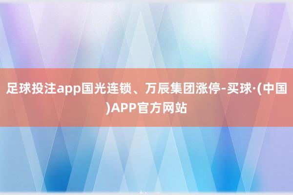 足球投注app国光连锁、万辰集团涨停-买球·(中国)APP官方网站