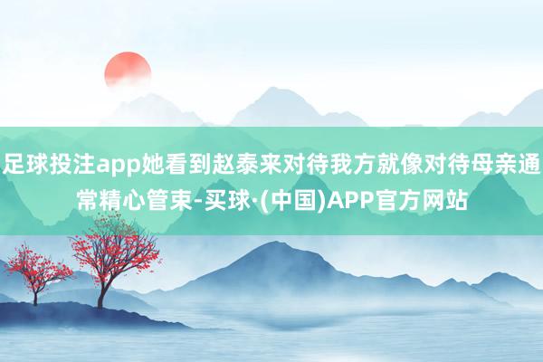 足球投注app她看到赵泰来对待我方就像对待母亲通常精心管束-买球·(中国)APP官方网站