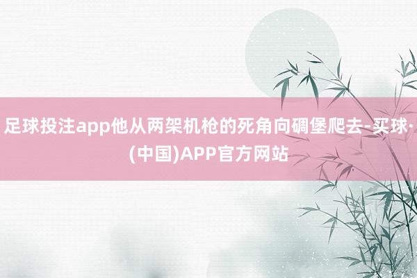 足球投注app他从两架机枪的死角向碉堡爬去-买球·(中国)APP官方网站