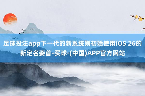 足球投注app下一代的新系统则初始使用iOS 26的新定名姿首-买球·(中国)APP官方网站