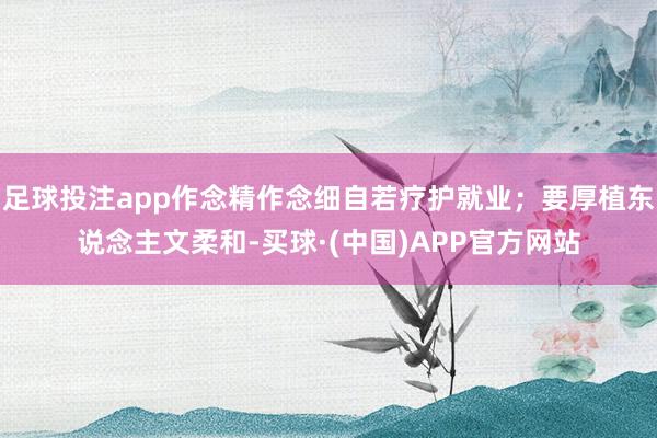 足球投注app作念精作念细自若疗护就业；要厚植东说念主文柔和-买球·(中国)APP官方网站
