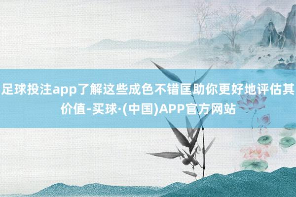 足球投注app了解这些成色不错匡助你更好地评估其价值-买球·(中国)APP官方网站