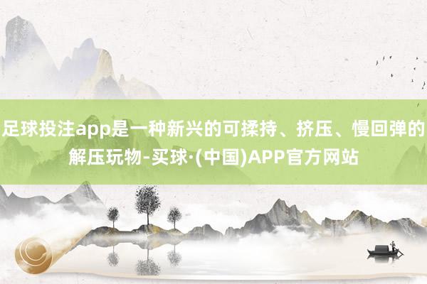 足球投注app是一种新兴的可揉持、挤压、慢回弹的解压玩物-买球·(中国)APP官方网站