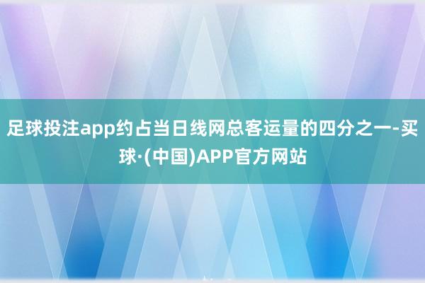 足球投注app约占当日线网总客运量的四分之一-买球·(中国)APP官方网站