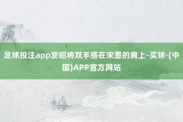 足球投注app窦昭将双手搭在宋墨的肩上-买球·(中国)APP官方网站