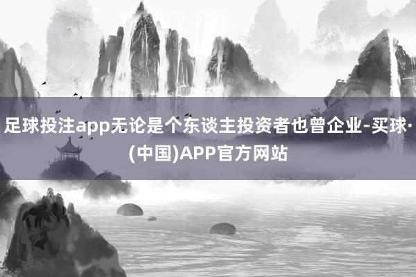 足球投注app无论是个东谈主投资者也曾企业-买球·(中国)APP官方网站