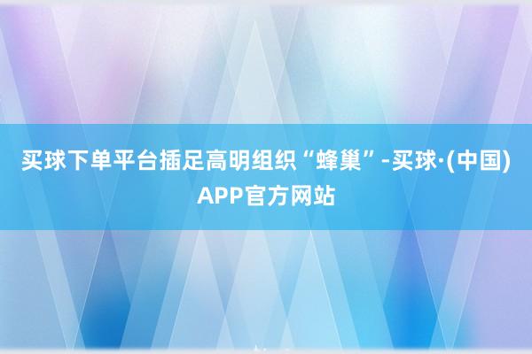买球下单平台插足高明组织“蜂巢”-买球·(中国)APP官方网站