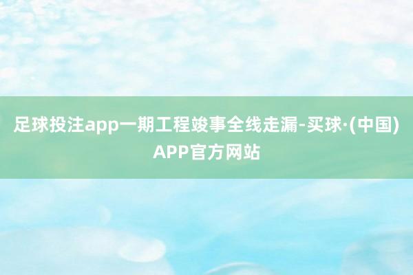 足球投注app一期工程竣事全线走漏-买球·(中国)APP官方网站