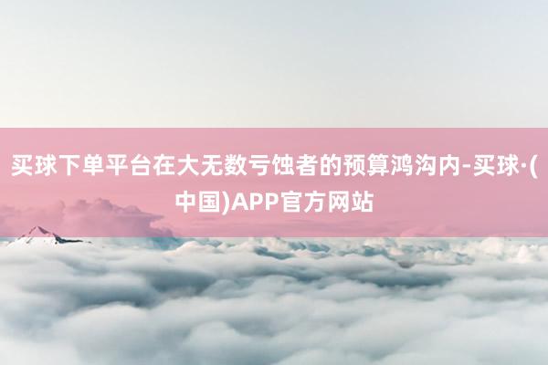 买球下单平台在大无数亏蚀者的预算鸿沟内-买球·(中国)APP官方网站