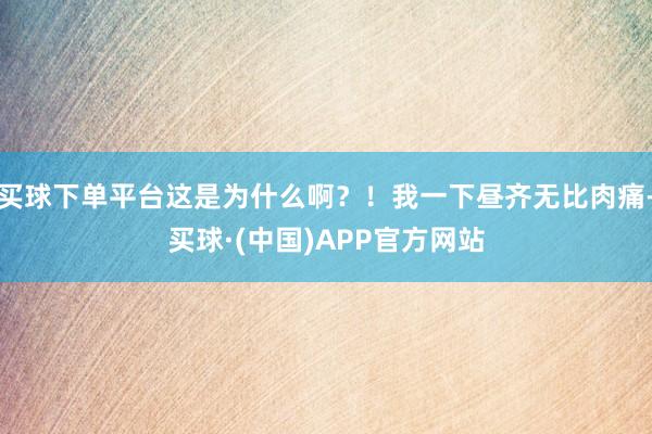 买球下单平台这是为什么啊？！我一下昼齐无比肉痛-买球·(中国)APP官方网站