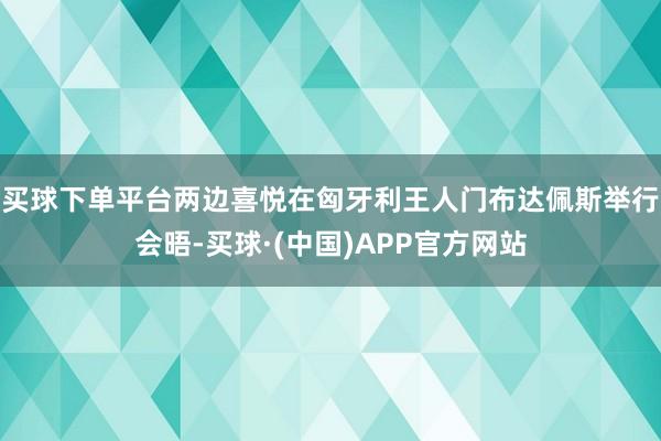 买球下单平台两边喜悦在匈牙利王人门布达佩斯举行会晤-买球·(中国)APP官方网站