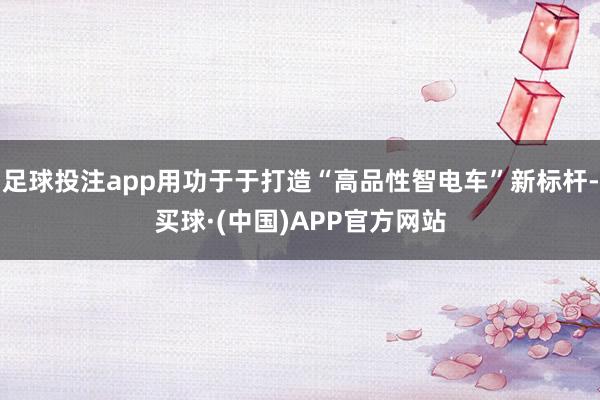 足球投注app用功于于打造“高品性智电车”新标杆-买球·(中国)APP官方网站