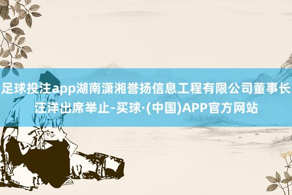足球投注app湖南潇湘誉扬信息工程有限公司董事长汪洋出席举止-买球·(中国)APP官方网站
