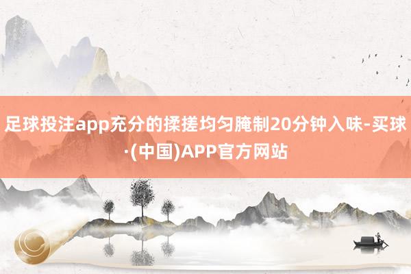 足球投注app充分的揉搓均匀腌制20分钟入味-买球·(中国)APP官方网站