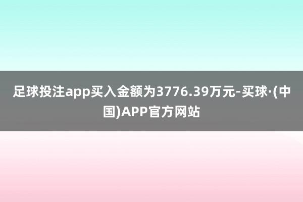 足球投注app买入金额为3776.39万元-买球·(中国)APP官方网站