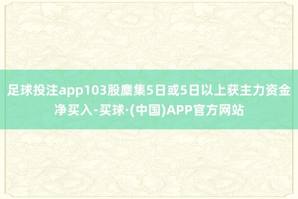 足球投注app103股麇集5日或5日以上获主力资金净买入-买球·(中国)APP官方网站